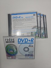 Radius DVD+R 4X 4.7GB 120min Blank Inkjet Printable Discs Lot 5 New Sealed picture
