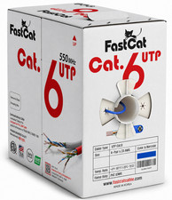 Cat6 Ethernet Cable - 23 AWG, CMR, Solid Bare Copper - 336ft- Blue picture