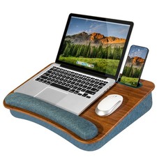 17.3-inch Laptop Lap Desk with Pillow, Wrist Rest Storage - Espresso picture