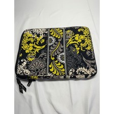 Vera Bradley Provencal Quilted Laptop Sleeve Yellow Grey Black Floral Padded Y2K picture