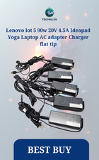 Lenovo lot 5 90w 20V 4.5A Ideapad Yoga Laptop AC adapter Charger flat tip picture