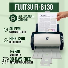 Fujitsu Fi-6130 Scanner NEW Rollers Trays Adapter USB Setup Driver FAST SHIPPING picture