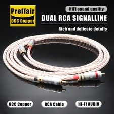 Pair OCC Pure copper Hi-end Interconnect 2RCA to 2RCA Male Audio Cable picture