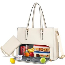 Lunch Tote Bag for Women 15.6 Inch Laptop Briefcase Work Bag with Insulated L... picture