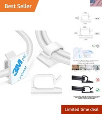 120PCS Self-Adhesive Cable Wire Clips - White Nylon Organizer for Home & Office picture