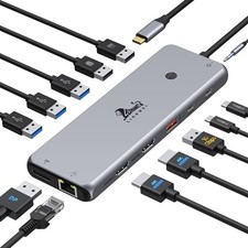LIONWEI 13-in-1 USB-C Docking Station Dual 4K HDMI picture