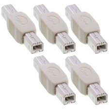 5 Pcs USB Type B Male to Male Coupler Printer Scanner Adapter Gender Changer picture