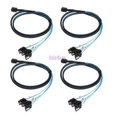 4PCS Mini SAS SFF-8643 to 4 SATA 7pin Hard Disk 6Gbps Data Server Raid Cable 1M picture