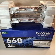 NEW GENUINE - BROTHER TN660 2-PACK BLACK TONER - TN-660 2600 PGS SEALED BAGS picture