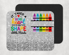 Glitter Custom Name Grey Mousepad, Teacher Gift, Back to School, Christmas picture