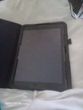 Black Synthetic Leather Folding Folio Tablet Case Cover Protective Folio Style picture