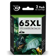 2Pk 65XL 65 XL Black Ink Cartridge for HP DeskJet 2620 3750 3772 AMP 100 120 125 picture