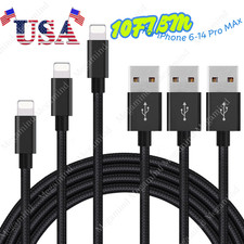 10FT USB Nylon Charger For iPhone iPad Braided Charging Cable Power Adapter Cord picture