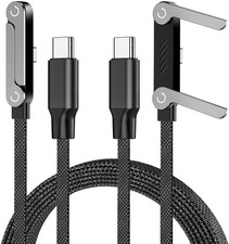 BAOYUANDA 240W USB C to C Cable 2-Pack 5FT with Desktop Stand, 90 Black  picture