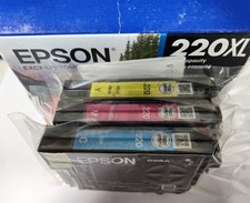 Epson 220 Cyan + Magenta + Yellow (3 PACK) Genuine Ink Cartridges (OPEN BOX) picture