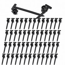 50 Pcs Universal Nylon Auto Fastening Cable Ties Push Mount Wire Clips Black NIP picture