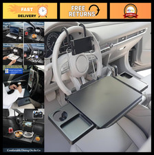 2-in-1 Adjustable Car Steering Wheel Desk & Laptop Tray with Phone Holder - Fits picture