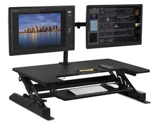 Mount-It Sit Stand Workstation Standing Desk Converter with Dual Monitor Mount picture
