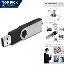 Swivel 16GB USB Flash Drive Keychain Portable Memory Stick Black USB 2.0 picture