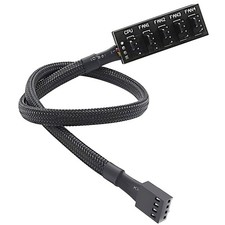ThreeBulls PWM Fan Hub, PC CPU Cooling 4 PIN/3PIN 15.7 inches, 1 to 5,1 Pack picture