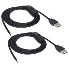 DC 2Pin USB Cable with On/Off Switch USB 2.0 a Male Plug 2 Pin Bare Wire Charge picture