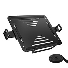 monTEK Laptop Tray for Monitor Arm, Adjustable 12″–18″, Heavy-Duty Steel Black picture