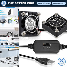 Dual 40mm USB Cooling Fans - 3 Speed Control Mini Brushless Fan for PC & Laptop picture