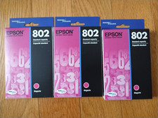 2028 Genuine Lot 3 EPSON 802 MAGENTA INK WORKFORCE WF-4720-4740 EC-4020-4040 NEW picture