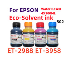 4X100ML Premium Eco solvent ink bottles for ET-2988 ET-3958 printer 502 picture