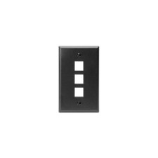Leviton 41080-3EP Single-Gang Quickport Wallplate 3-Port Black picture