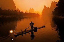 Landscape nature china li river hills Custom Gaming Mat Desk picture