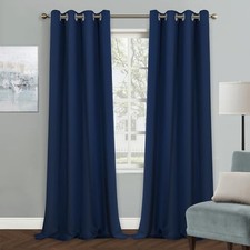  Blue Blackout Curtains 108 Inch Long for Living 52