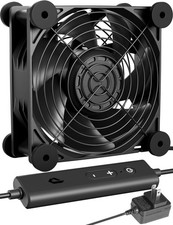 12V 120mm Muffin Fan, 5-Speed Adjustable - Dual Ball Bearing, Black 1 Fan picture