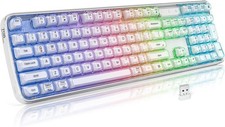 Clear Wireless Keyboard, Tri-Mode Bluetooth/2.4G Rechargeable Keyboard with R... picture