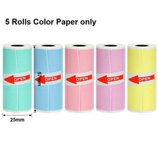 Thermal Photo Printer Mini Print Pod  Printer+1 Roll Labels, White/Pink picture