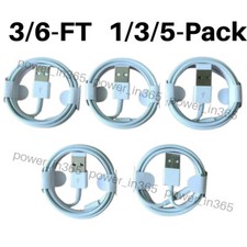 Bulk Lot 3/6Ft USB For Apple iPhone 11 XR 8 7 6 iPad Charger Charging Cable Cord picture