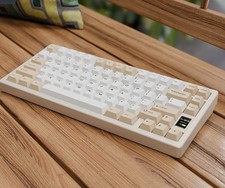 NEW* BEIGE/ROSE GOLD*Chilkey ND75 LP 75% Aluminum Wireless Mechanical Keyboard* picture