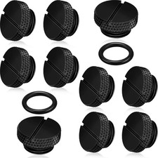 G 1/4 PC Water Cooling Fittings 10 Pcs Black with O-Ring Stop Fittings picture