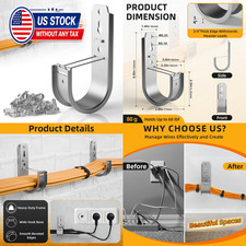 30 Pack 2 Inch J Hooks for Cable Management with Retainer Clips picture