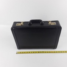 Vintage Black Briefcase Attache Case Combination Lock Faux Leather Hard Shell picture