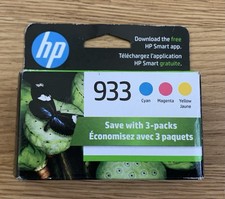 HP 933 Genuine 3-Pack Ink Cartridges Cyan Magenta Yellow Exp. June 2027 picture