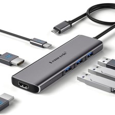 LEMORELE USB C TO DUAL HDMI ADAPTER TC73 PLUS - GREY picture