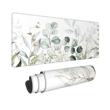 Green Gold Leaves Branches XL Gaming Mouse Pad 31.5x11.8in Non-Slip Base picture