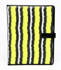 Marc by Marc Jacobs Yellow Black Leather Embossed Snake IPad Case L131310 picture