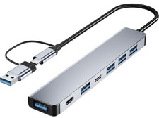 7-in-1 USB C Hub Aluminum USB 3.0 for MacBook PC iPad picture