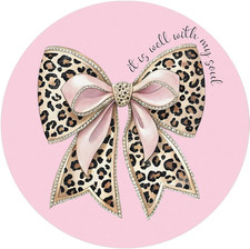 Pink Bow Glam Leopard Mouse Pad for Desk, Trendy Funky Cheetah Pink Mousepad for picture