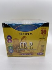 New Factory Sealed 20 Pack CD-R SONY. Slim Jewel Cases Color 700MB 80 Min picture
