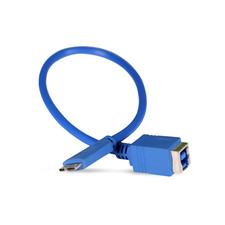 9in USB 3.0 B Female to USB MicroB 3.0 Male Adapter Cable - Blue picture