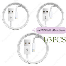 1/3Pack USB Fast Charger Cable For Apple iPhone 13 11 8 6 14 Charging Cord 3/6Ft picture