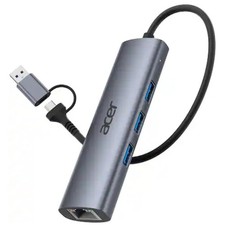 Acer USB C to Ethernet Adapter 4-in-1 Hub Dual USB A/C with 3 USB  & Gbps LAN picture